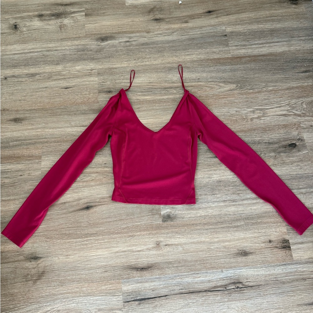 Lululemon Athletica Pink Fitted Crop Blouse